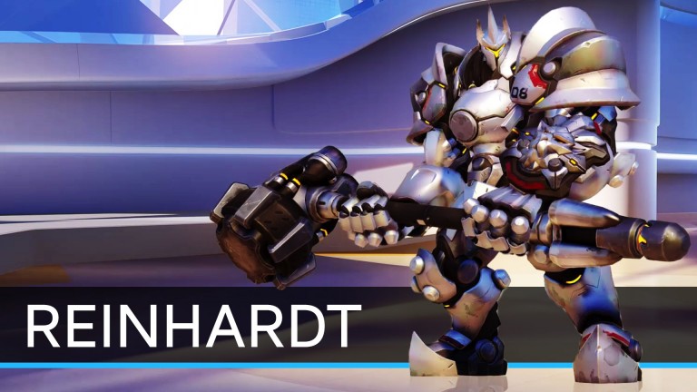 Reinhardt tiene el aspecto que compensa la ágil silueta de sus adversarios en Overwatch.