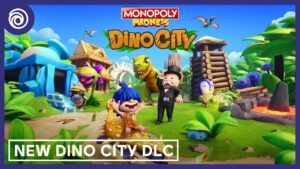 DLC Dino City con dinosaurios en Monopoly Madness.