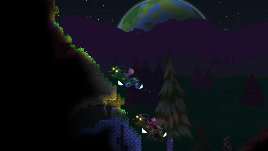 Starbound se marca un estilo muy peculiar para explorar el espacio en 2D.