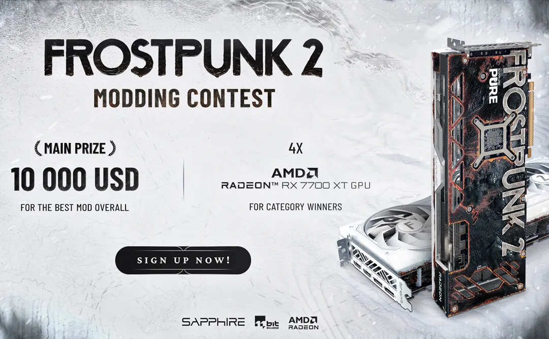 Frostpunk 2 Modding Contest AMD radeon RX 7700 premio concurso de mods 2025