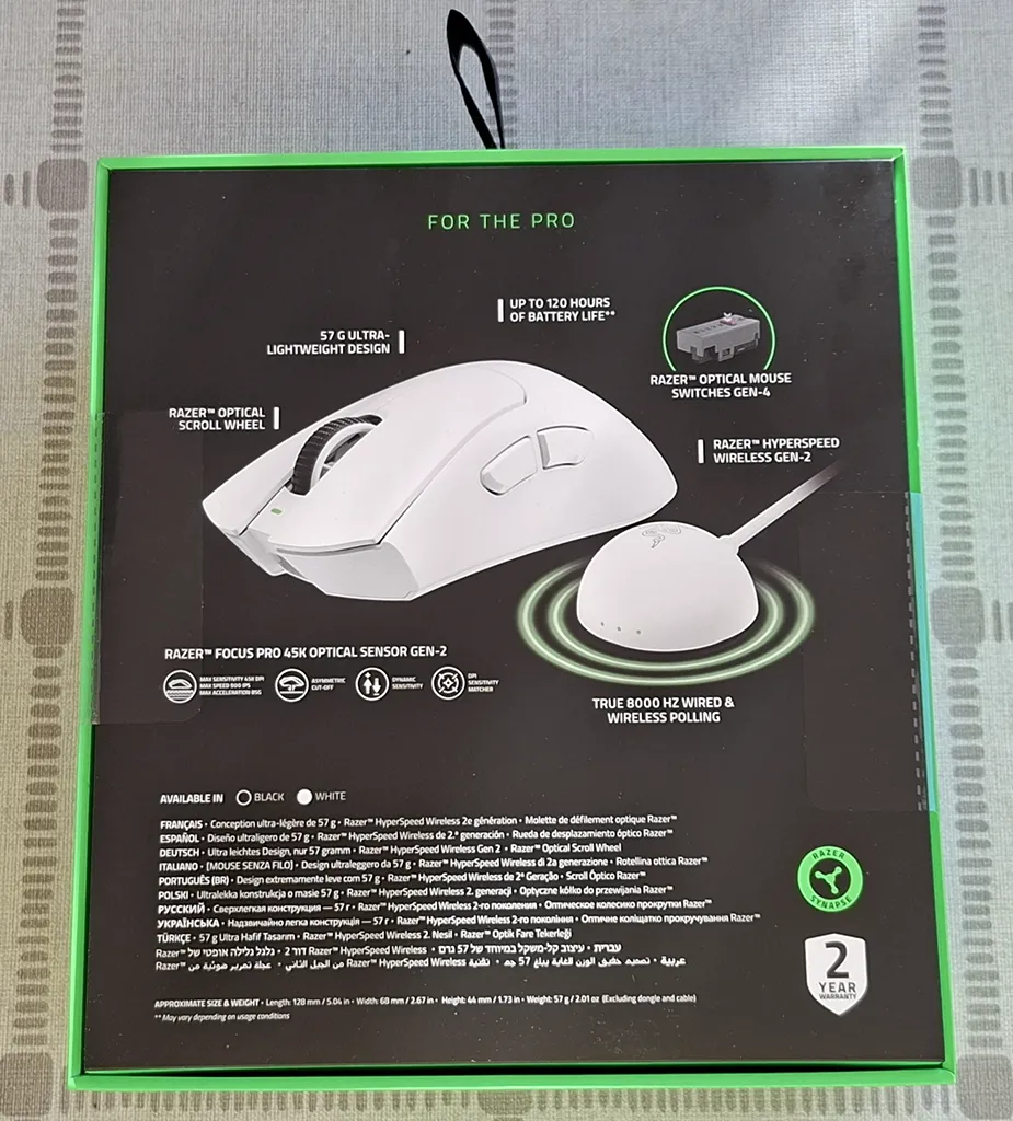 El nuevo Razer DeathAdder con switches ópticos, receptor inalámbrico Gen-2, cable USB-C, 120 h de autonomía...