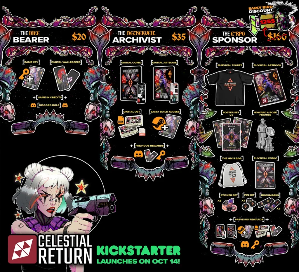 Perks en el Kickstarter de Celestial Return The Rain Poured Down Upon The Cold.