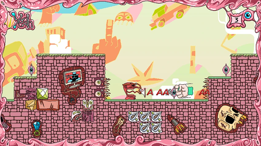 Screaming Head arte salvaje y acción directa en un plataformas único