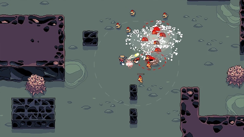 chickenauts analisis indie roguelite roguelike shooter twin stick acción
