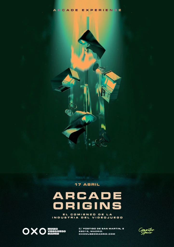 Temporal Cartel exposición Arcade Origins en OXO Museo Madrid