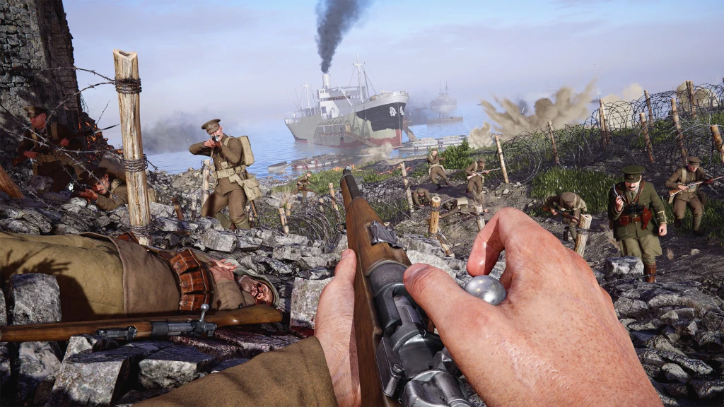 Fuego en el Desembarco en WW1 Gallipoli Ottoman Fronts