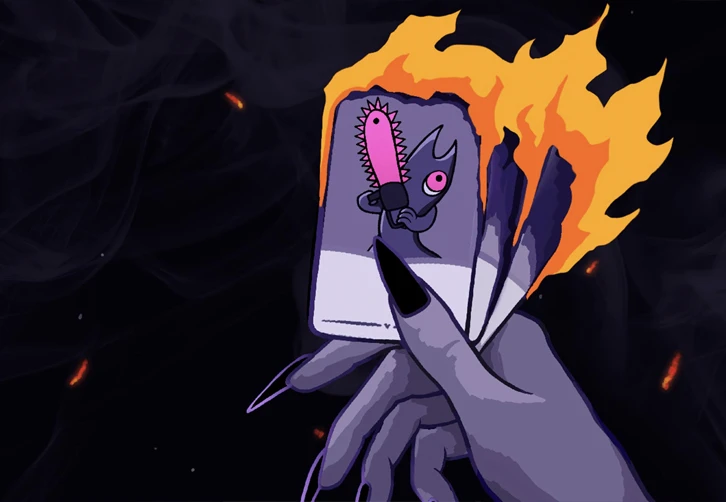 Todos los detalles del análisis de Burn With Me: puzles con cartas en pentagramas, quema de mazo estratégica, narrativa sobre pactos demoníacos y nota final.