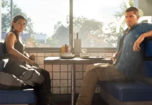 Un nuevo pantallazo promocional de GTA 6 recrea la icónica escena del atraco al restaurante de Pulp Fiction mientras el equipo de guionistas profundiza en Jason y Lucía.